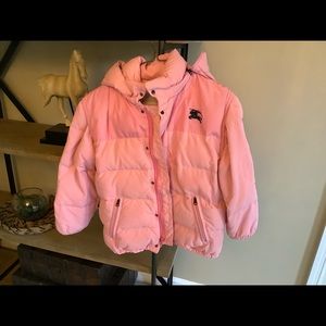 Burberry girls pink puffer jacket size 8